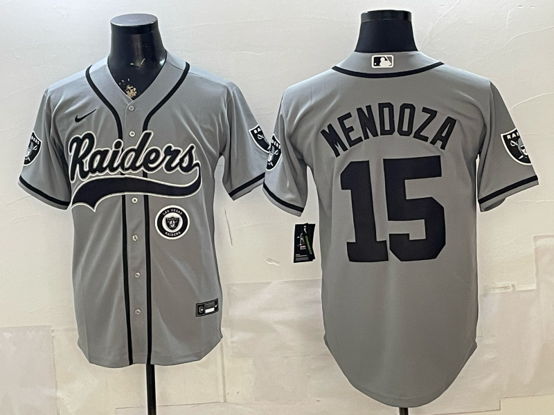 Men 2026 Oakland Raiders #15 Mendoza grey Nike Limited NFL Jersey 0519009